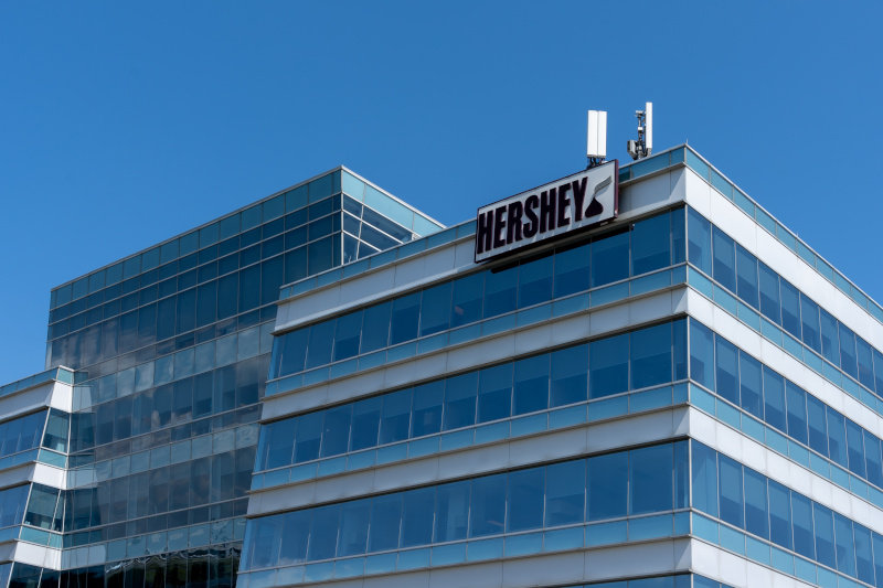 Mississauga, On, Canada - July 10, 2021: Hershey sign on the bui