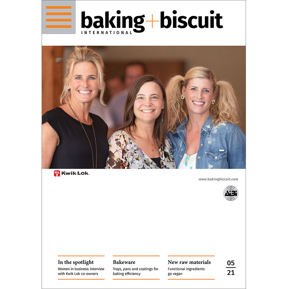f2m-bbi-05-2021 In the spotlight Women in business: interview with Kwik Lok co-owners Bakeware Trays, pans and coatings for baking efficiency New raw materials Functional ingredients go vegan