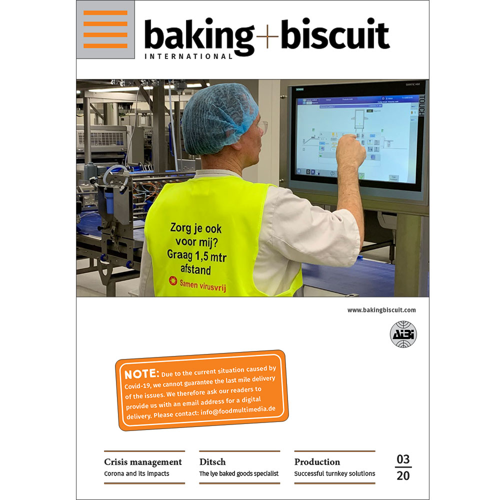 baking+biscuit 2020-03 digital Crisis management: Corona and its impacts Ditsch: The lye baked goods specialist Production: Successful turnkey solutions