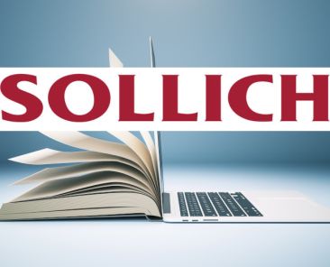 Abstract book and open laptop. Online education and webinar concept. 3D Rendering