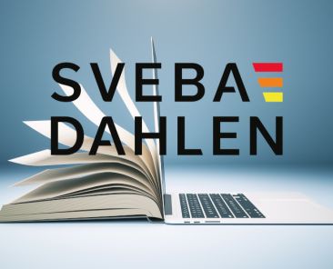 Abstract book and open laptop. Online education and webinar concept. 3D Rendering